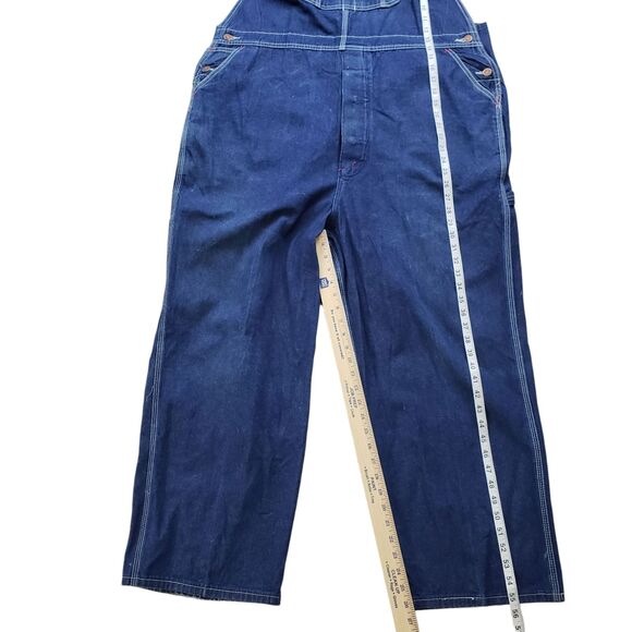 Vintage Big Mac Workwear Denim Bib Overalls Mens 45 Coveralls Jeans - Picture 6 of 13